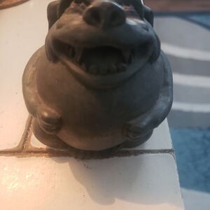 Handcrafted Grey Ceramic Dog Figurine - Decorative Accent VINTAGE